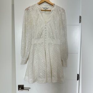 Ever New Cream Lace Long Sleeve Dress